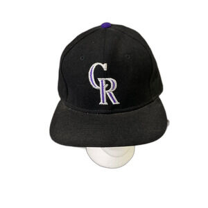Vintage Colorado Rockies Fitted Hat  7 1/4 Sports Specialties Black 90s Wool USA